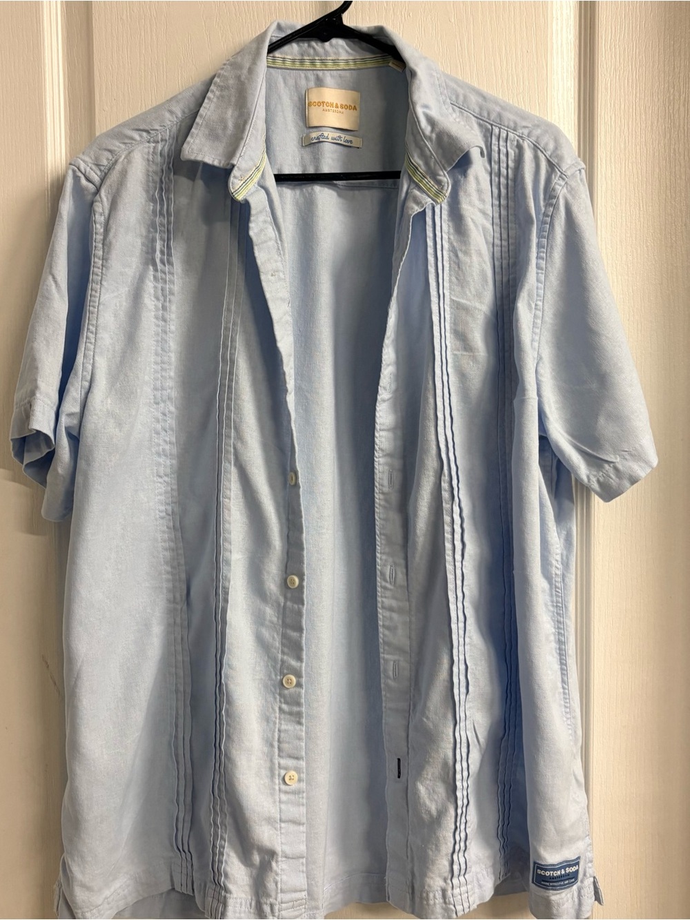 Scotch & Soda Light Blue Short-Sleeve Button-Down Shirt